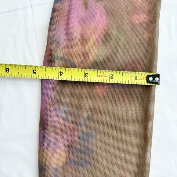 Desigual Women's Long Sleeve Geometric Print Top Sheer Floral Sleeves Size Small - Picture 10 of 16